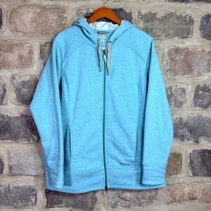 Noble Outfitters Turquoise Heathered Full Zip Hoodie Sweatshirt Tug Free XL